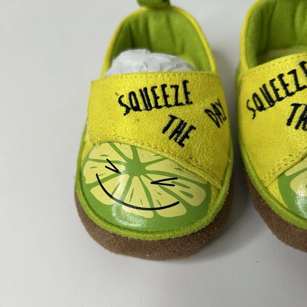 Toms Pinto Baby Crib Shoes Size 4 Lemon Lime Squeeze the Day